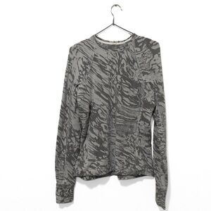 Lululemon White/Grey It's Run Rulu Jacquard Liquidize Camo Long Sleeve Top